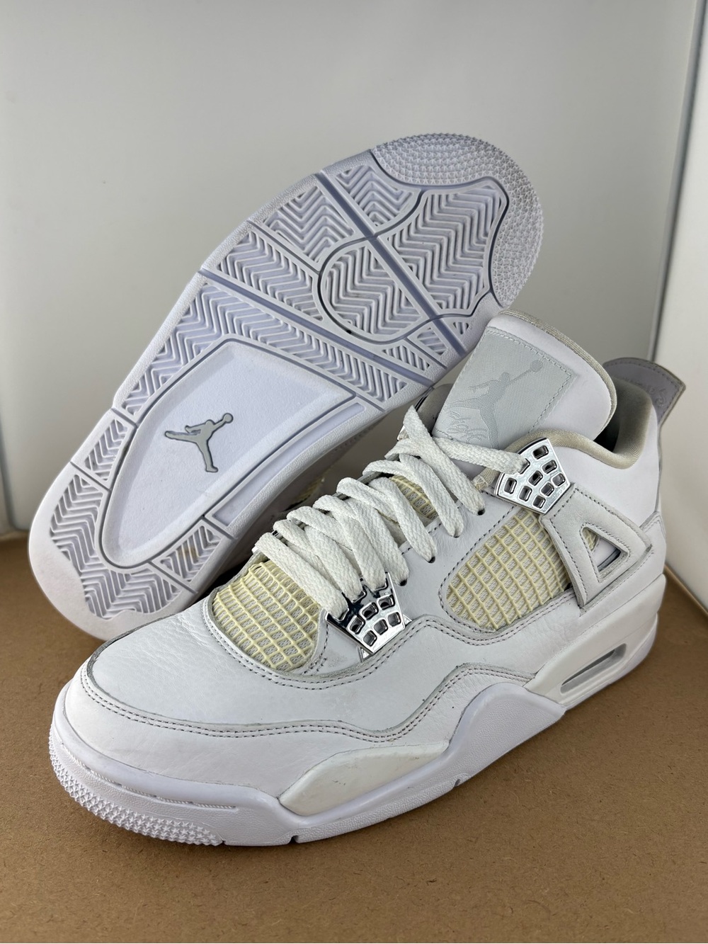 Nike Air Jordan 4 Retro Pure Money 2017 Sneakers Mens Size 9 308497-100